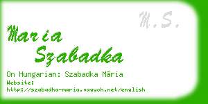 maria szabadka business card
